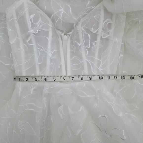 Jenny by Jenny Yoo Emerson Embroidered Tulle Off-The-Shoulder Wedding Gown 0 NWT - Picture 11 of 15
